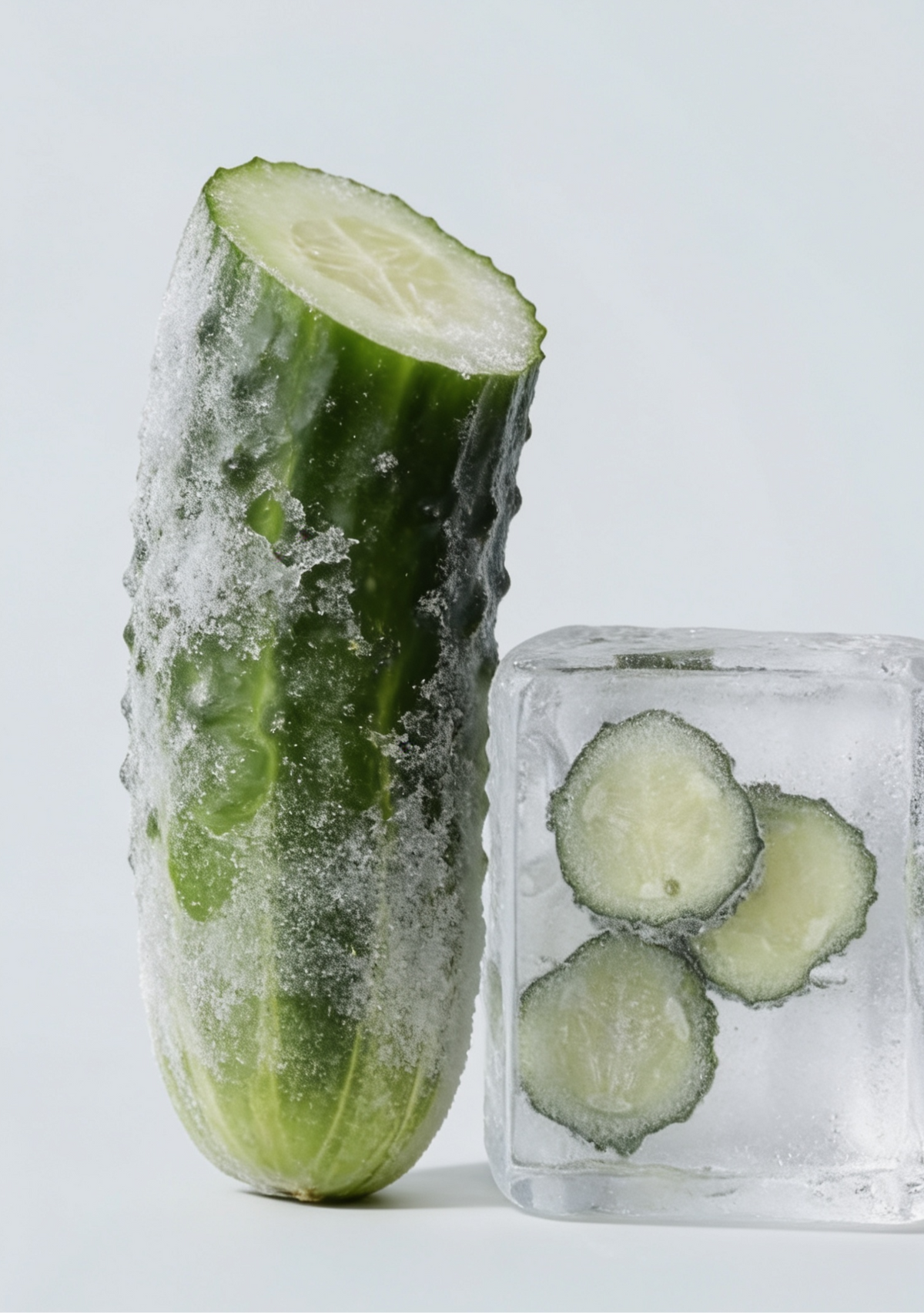 Frozen cucumber slices